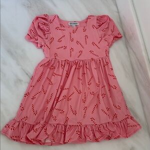 Bailey’s Blossoms Pink Candy Cane Girls Dress 5T NWOT
